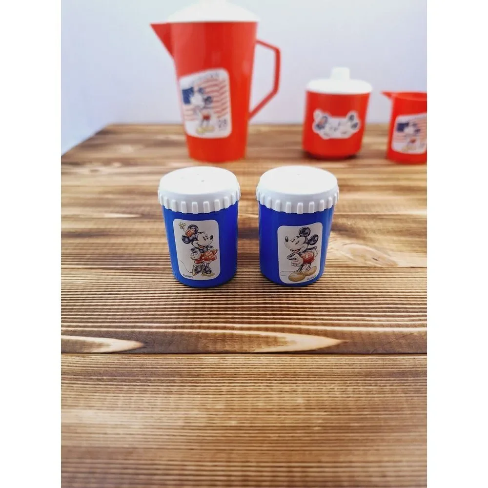VINTAGE 11 PC TEA SET MICKEY‎ @ Minnie MOUSE All American Red White Blue Est. 28